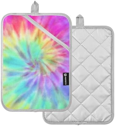 Colorful Tie-Dye Potholder Set Heat Resistant