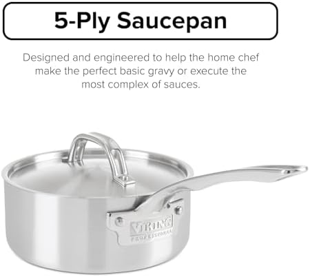 Viking Professional 2-Quart 5-Ply Stainless Steel Saucepan with Lid