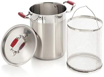 Stainless Steel 45 Qt Stockpot Set with Basket and Lid
