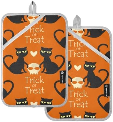 Halloween Trick or Treat Pot Holder Set by OurVii