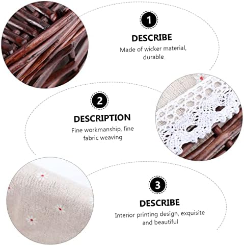 Wicker and Fabric Storage Basket