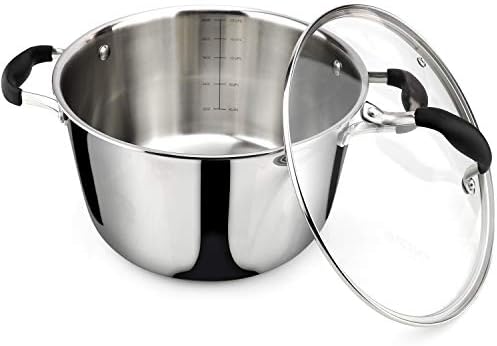 AVACRAFT 5 Quart Tri-ply Stainless Steel Dutch Oven with Glass Lid