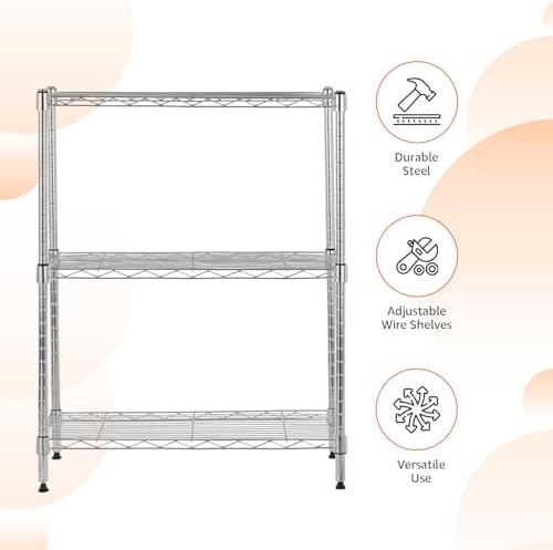 Adjustable 3-Shelf Storage Rack