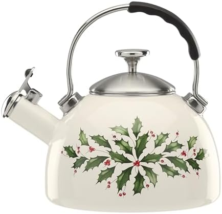 Cheery Holiday Tea Kettle Christmas Design