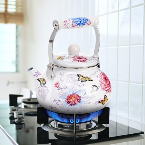 Yopay Vintage Enamel Tea Kettle 26 Quart