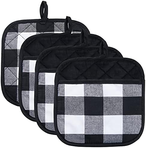 Joyhalo 4-Piece Christmas Pot Holders Set Heat-Resistant Kitchen Pots and Pans