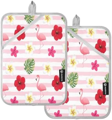 Flowers and Flamingo 2-Pack Pot Holders