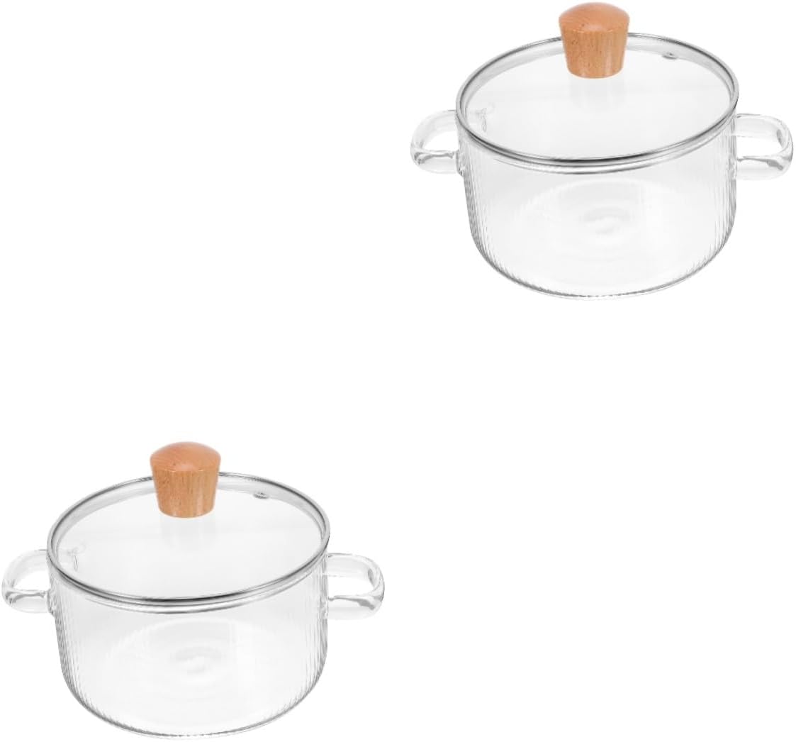 Luxshiny 2-Piece Glass Cookware Set