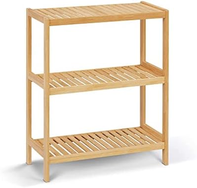 HLXZN 3-Tier Bamboo Freestanding Shelf Unit