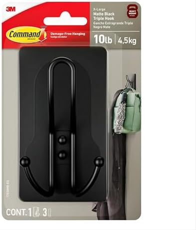 Command X-Large Matte Black Wall Hook