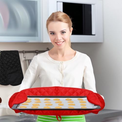 TecUnite 4-Piece Set of Heat-Resistant Oven Mitts