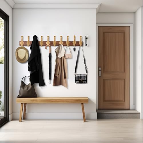 6 Pack Gold Wall Coat Hooks Heavy Duty Double Hooks
