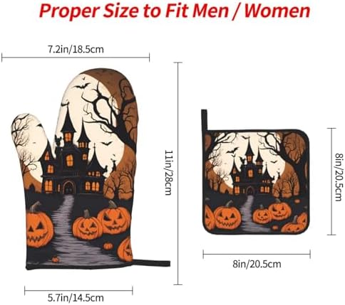 YYHHAOFA Oven Mitts Pot Holder Set Durable Heat-Insulating for Baking Cooking