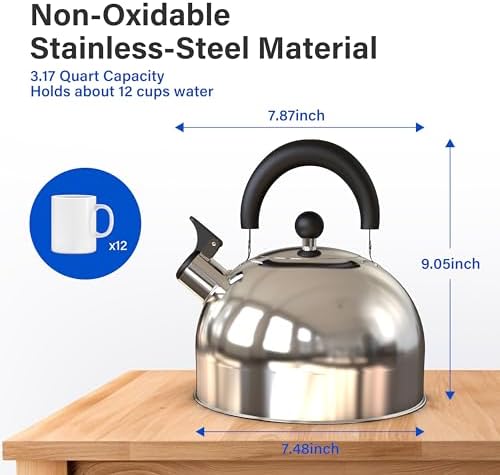 YSSOA 32 qt Whistling Kettle Ergonomic Design