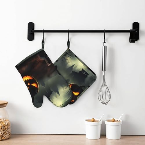 Halloween Horror Oven Mitts and Pot Holders Set of 2