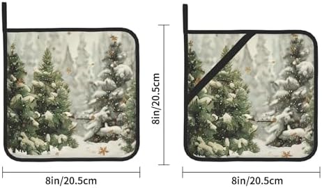 HOYYU Winter Snowflake Potholder Set of 2 Heat Resistant