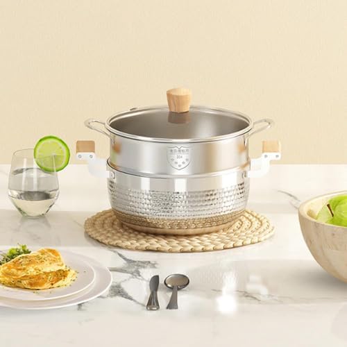 VKEID Tri-Ply Stainless Steel Stock Pot for Oven mitt Required