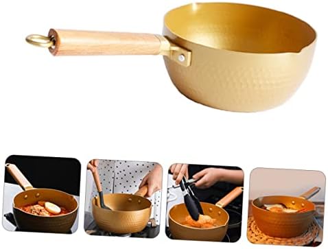 Japanese Style Non Stick Milk Pan With Gold Hammered Handle