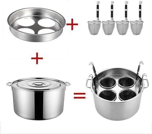 DAOUXIAOSPSturdy4-in-1 Stainless Steel Pasta Cooker Set for Home Commercial Use