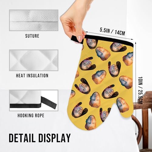 Personalized Oven Mitts Set Heat-Resistant and Durable for Cooking and BBQ