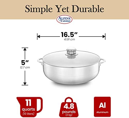 High-Quality Aluminum caliber pot with glass Lid even heat distribution feature