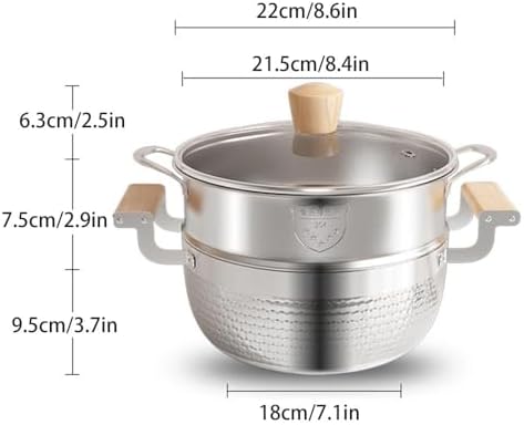 VKEID Tri-Ply Stainless Steel Stock Pot for Oven mitt Required