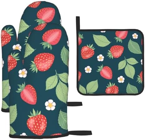 Durable Heat-Resistant Oven Mitts Set for Kitchen and Grill Use