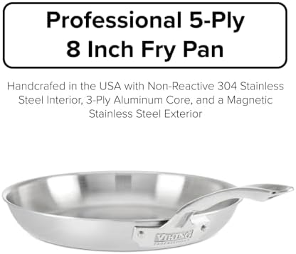 Viking 5 Ply Non Stick Frying Pan 8 Inch Silver