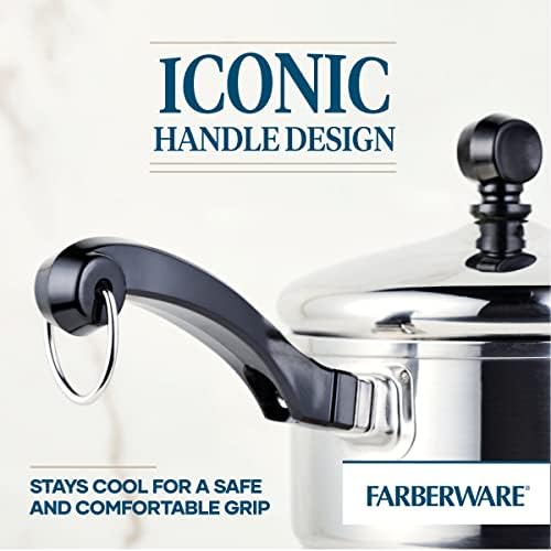 Farberware Classic Stainless Steel 1-Quart Straining Saucepan Silver