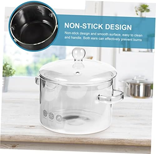HOLIDYOYO High Borosilicate Glass Stockpot with Lid
