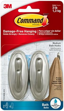 Command Medium Bath Hooks 2 Pack Damage Free