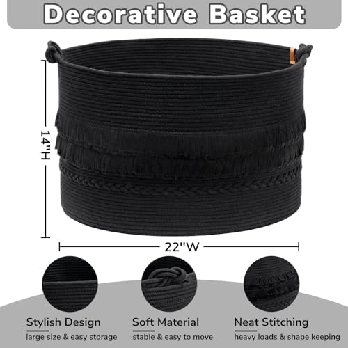 CherryNow - Premier Extra Large Black Laundry Basket