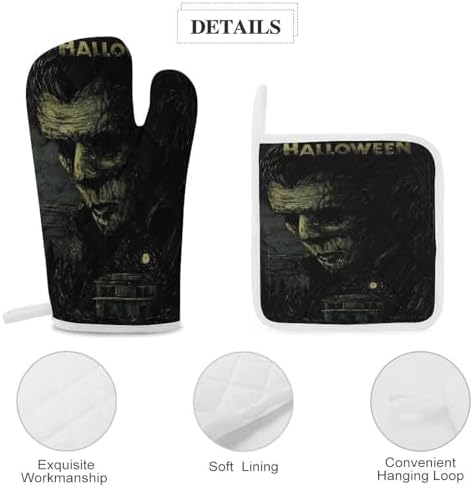 Halloween Oven Mitts Pot Holders Trick or Treat Set