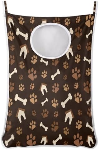 Hanging Laundry Hamper Bag with 2 Adhesive Hooks