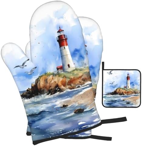 Perfect Set Heat-Resistant Oven Mitts and Pot Holders for Kitchen Use