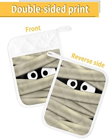 Scary Halloween Potholders Set of 5 Heat-Resistant Kitchen Mitts
