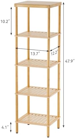 AmazerBath 5-Tier BambooShelf Functional Storage Unit