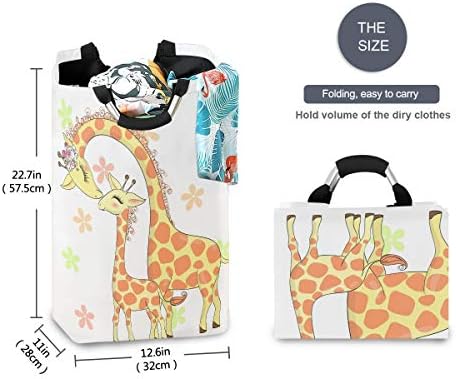 MOYYO Cute Giraffe Personlaity Foldable Laundry Basket for Home Kitchen