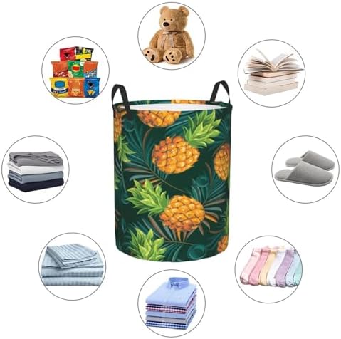 Oicvrct Pineapple Circular Hamper Laundry Basket