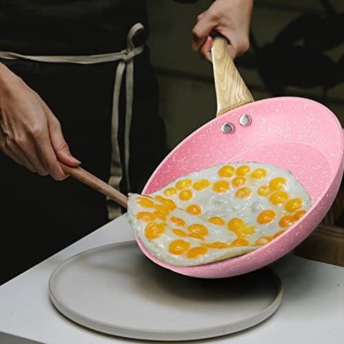 Nonstick Frying Pan 11 inch Pink Egg Pan