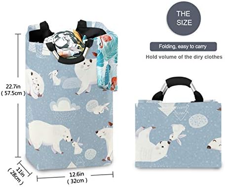 Huggable Winter Bear Folding Laundry Hamper