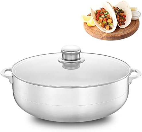 High-Quality Aluminum caliber pot with glass Lid even heat distribution feature