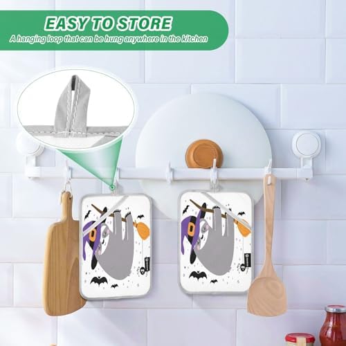 OurVii Halloween Sloth Potholders Set