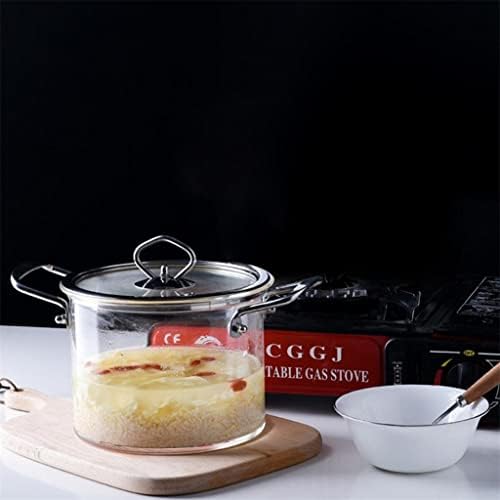 Heat-Resistant Glass Cooking Pot with Steam Hole - 35L Handle and Covered Design