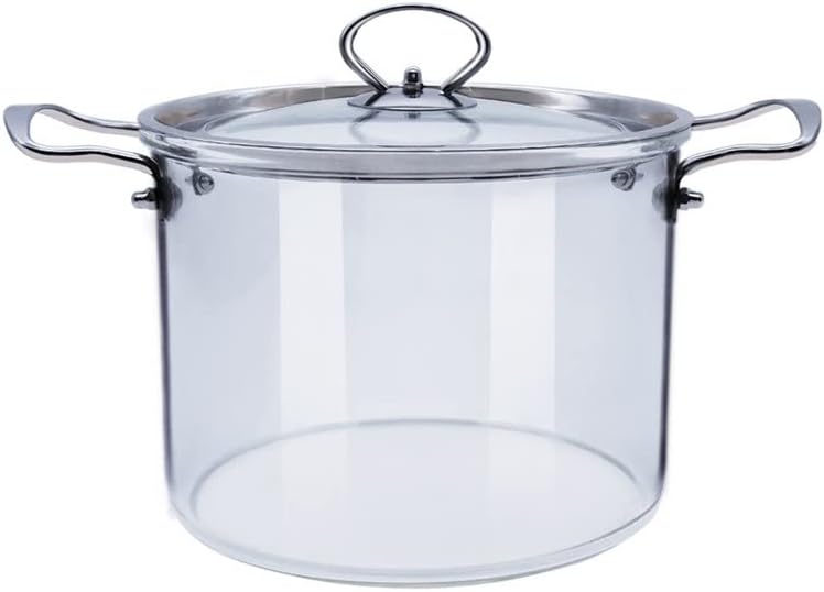 Heat-Resistant Glass Cooking Pot with Steam Hole - 35L Handle and Covered Design