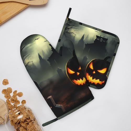 Halloween Horror Oven Mitts and Pot Holders Set of 2