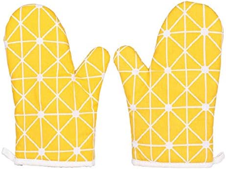 Premium Heat-Resistant Oven Mitts 2-Pack Yellow