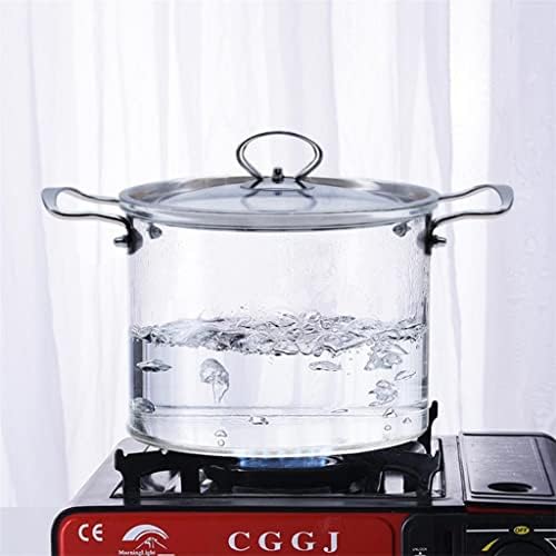 Heat-Resistant Glass Cooking Pot with Steam Hole - 35L Handle and Covered Design