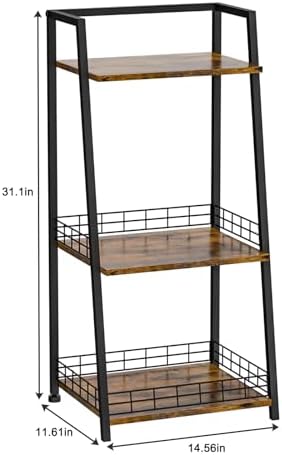Stylish 3-Tier Bathroom Organizer with Metal Frames for Efficient Storage