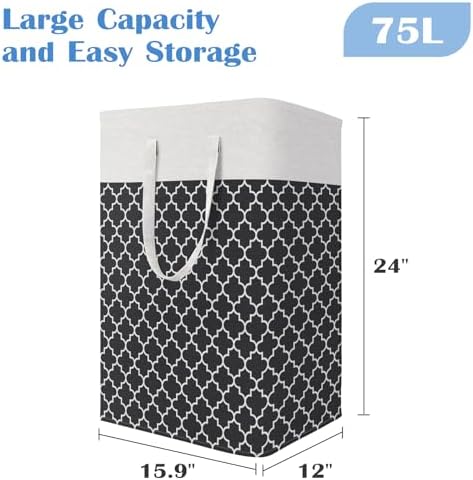 BlissTotes 3-Pack Freestanding Waterproof Laundry Basket Collapsible for HomeDorm